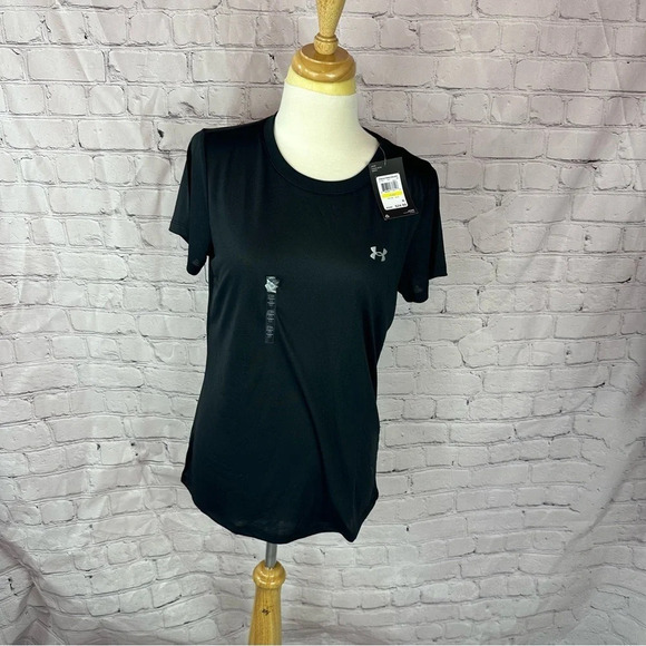 Nwt under armour women's black short sleeve loose fit top - Picture 1 of 7